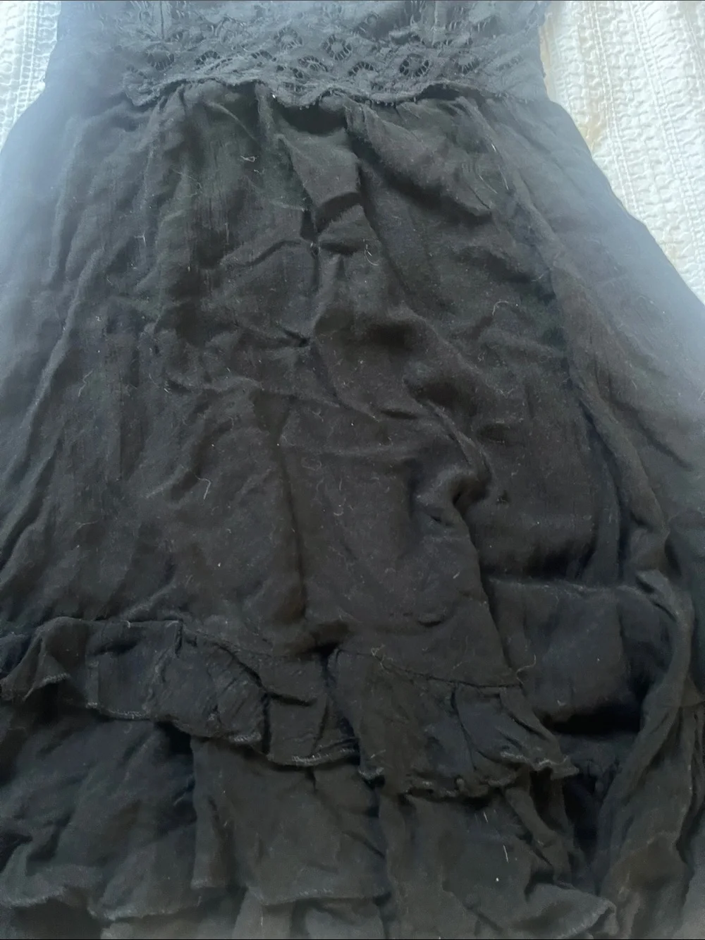 Free People Adella Black Lace-Trim Mini Dress - Picture 4 of 11